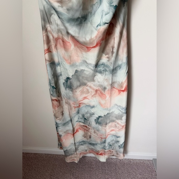 Viral Sincerely Jules Watercolor Draped Halter Open Back Maxi Dress - Picture 4 of 7